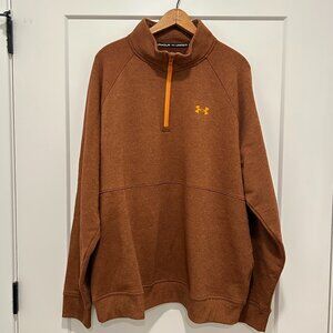 UNDER ARMOUR men's rust fleece-lined quarter zip jacket (XL)